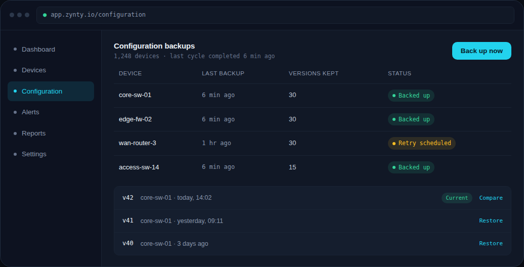 Zynty application screenshot