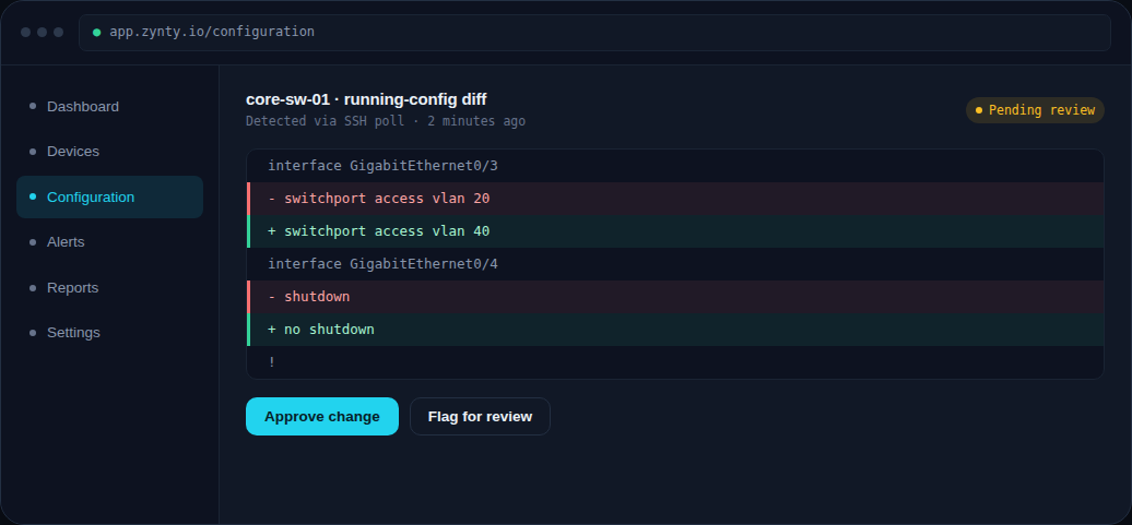 Zynty application screenshot