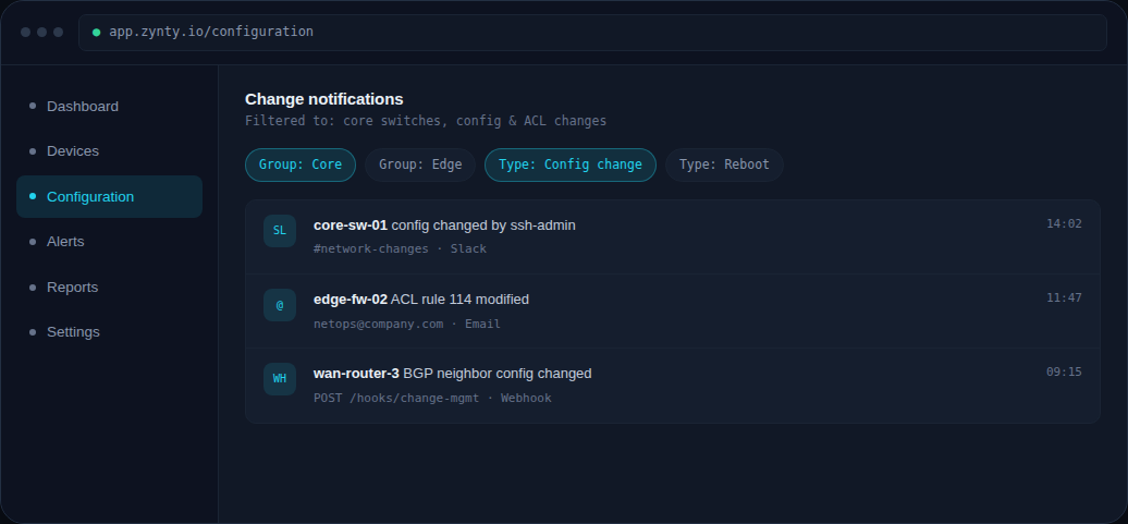 Zynty application screenshot
