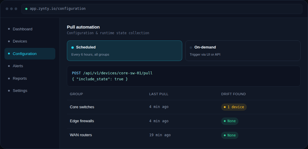 Zynty application screenshot