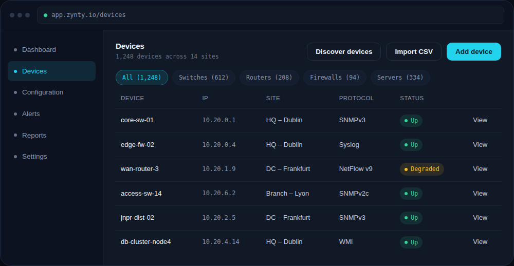 Zynty application screenshot