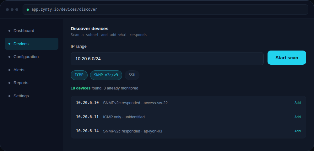 Zynty application screenshot